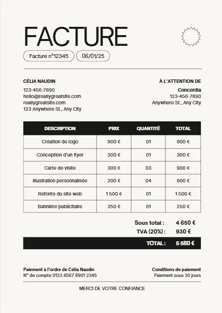 Beige noir invoice templates probill