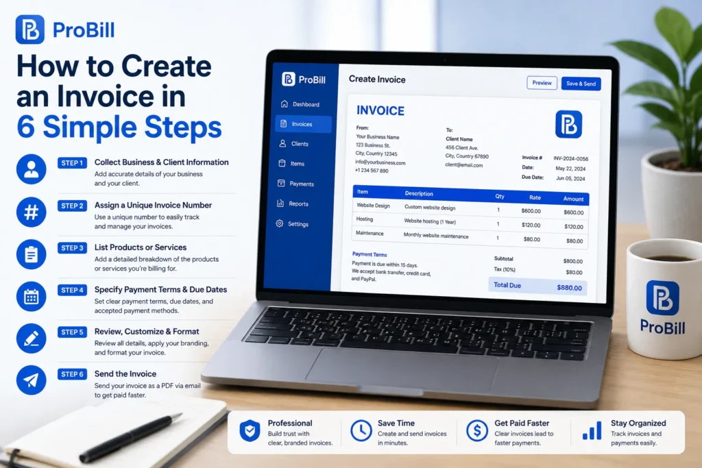 how to create invoices in 6 steps