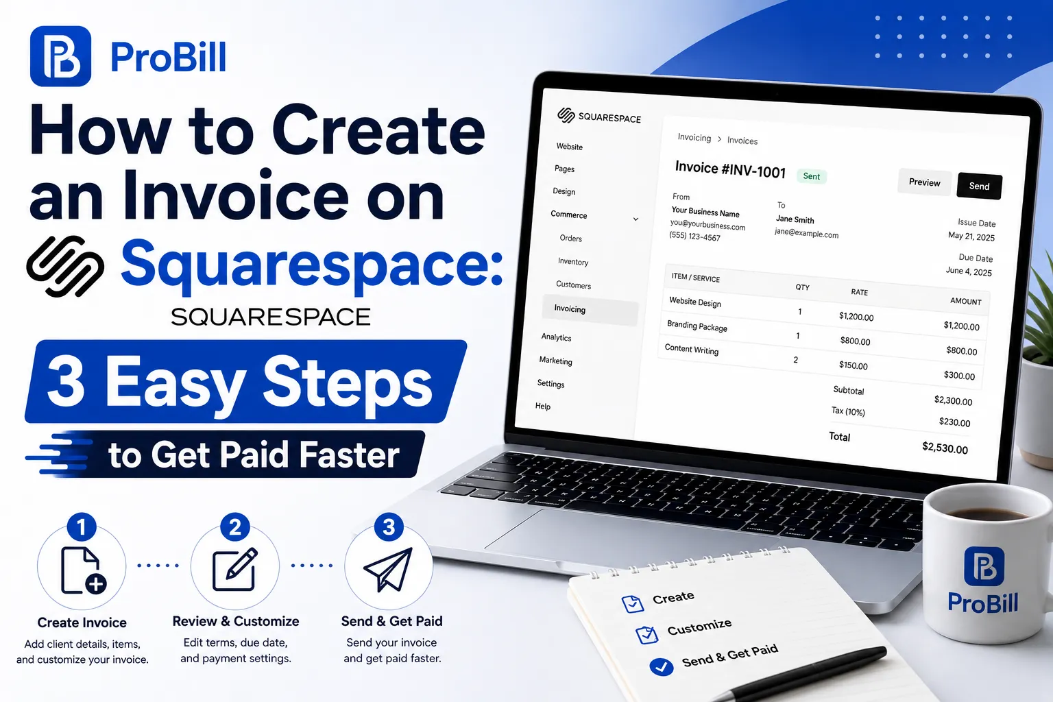 How to Create an Invoice on Squarespace