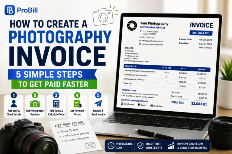 how to create a photography invoice