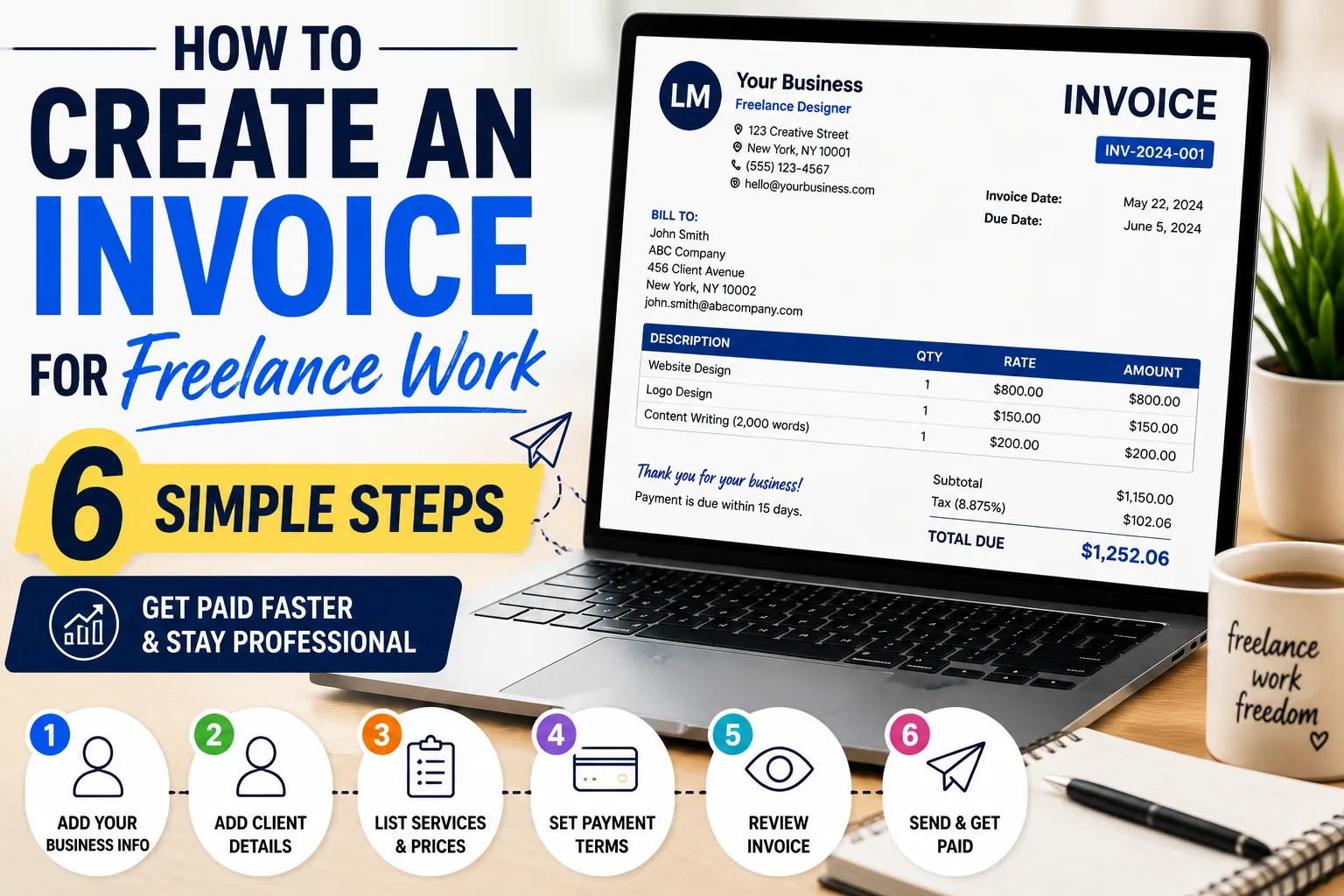how to create an invoice for freelance work