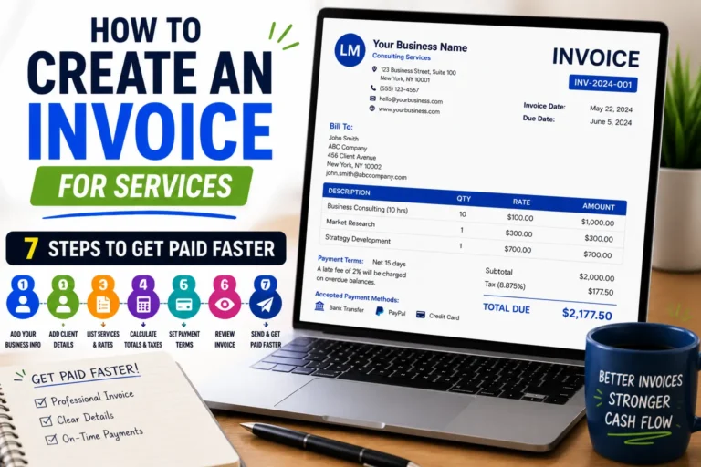 how to create an invoice for services