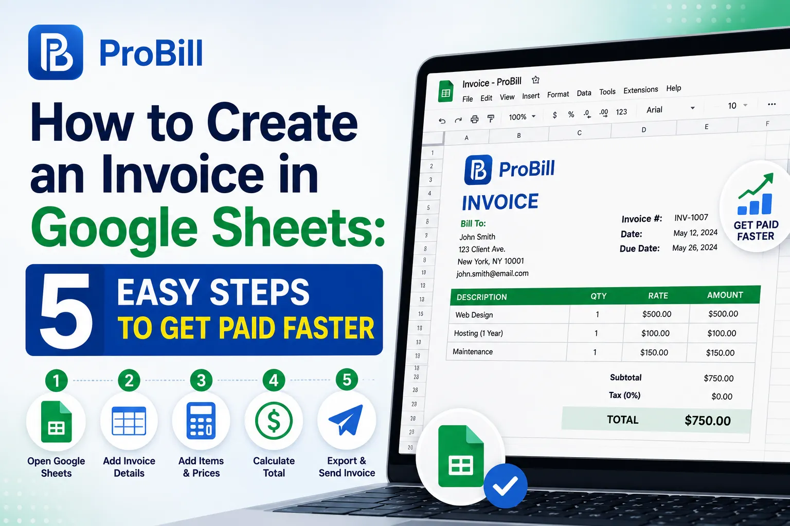 how to create an invoice in google sheets