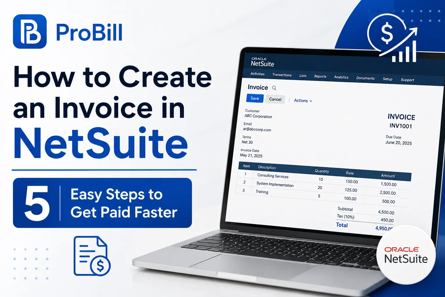 how to create an invoice in netsuite