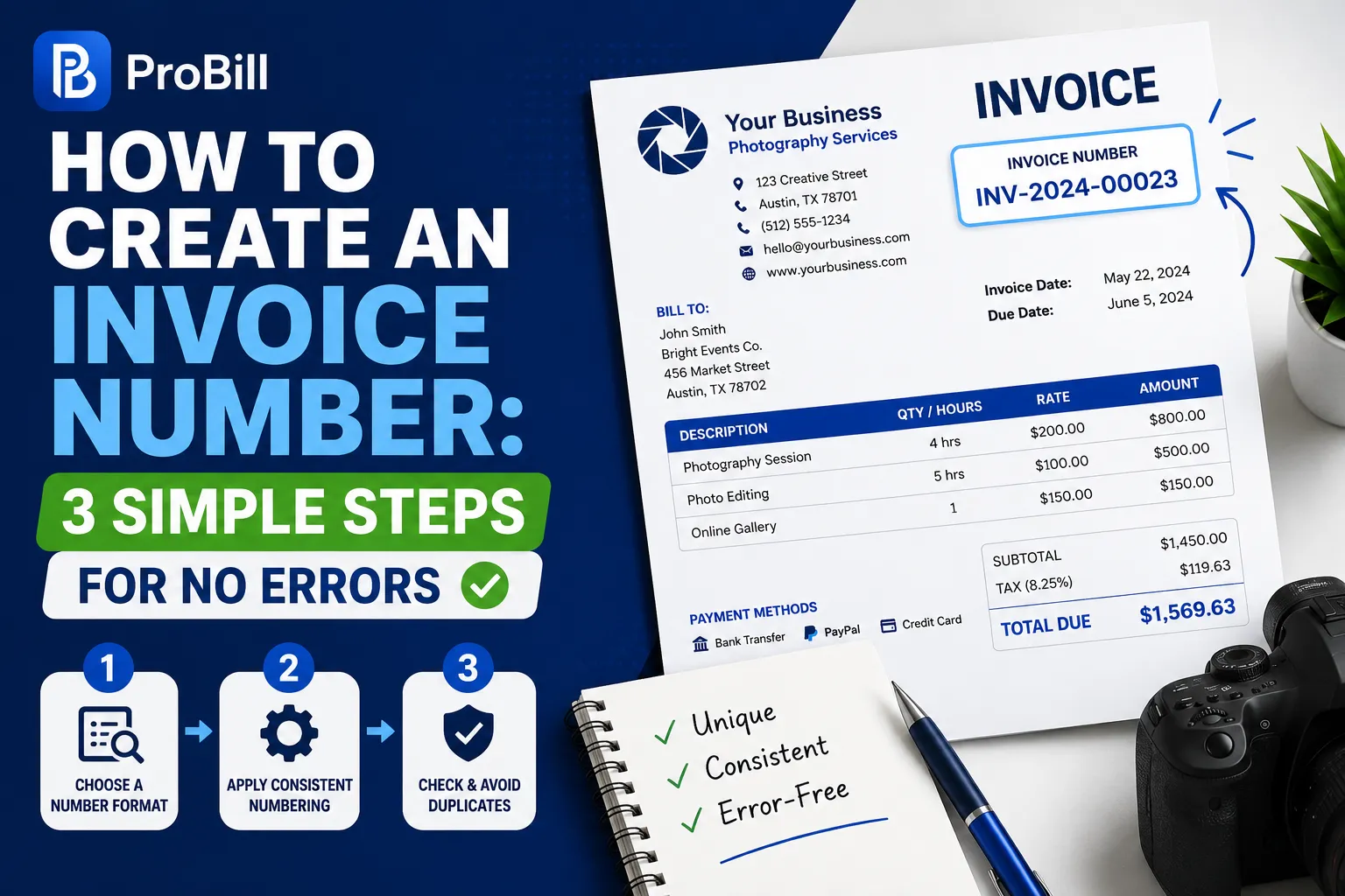 how to create an invoice number