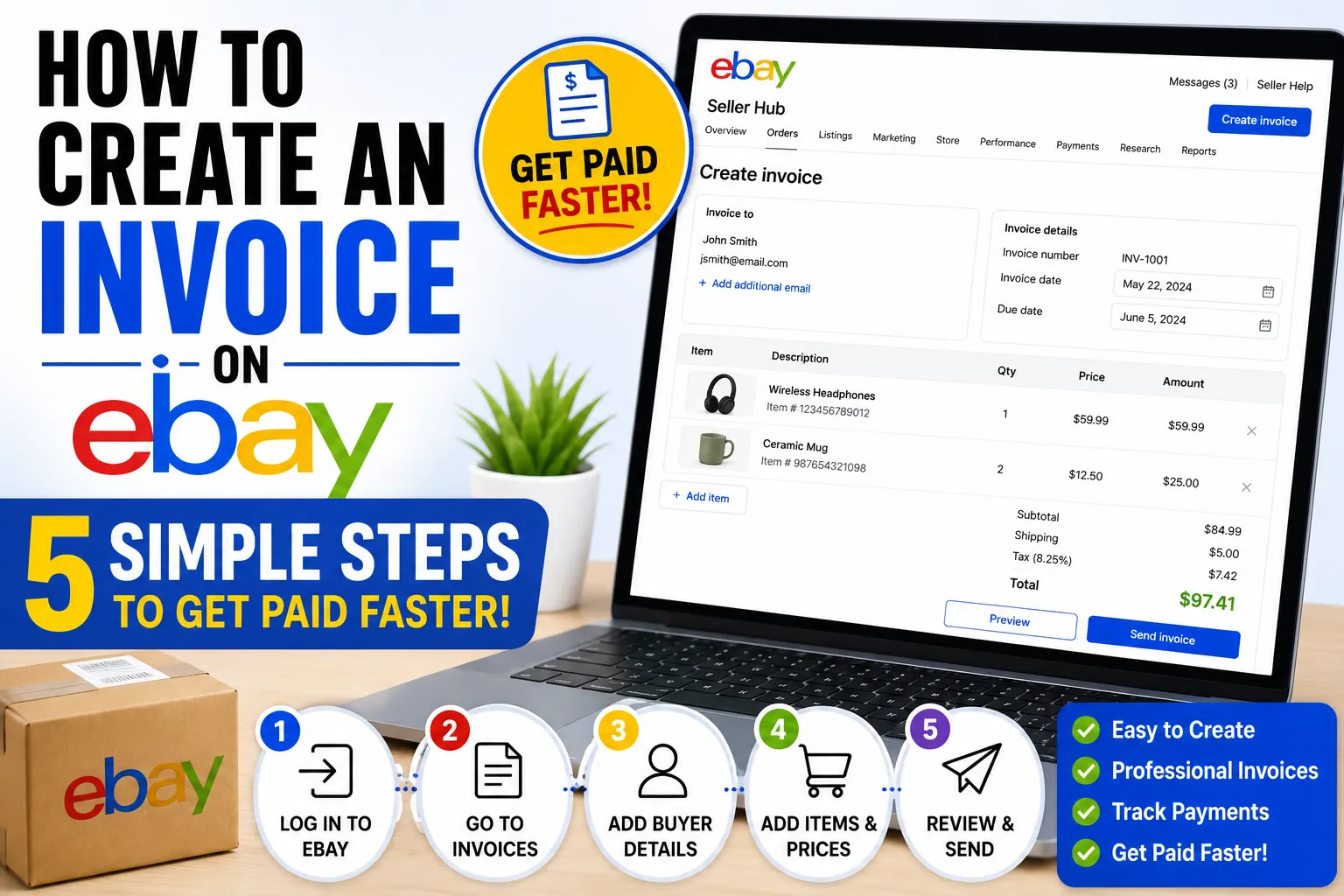 how to create an invoice on ebay