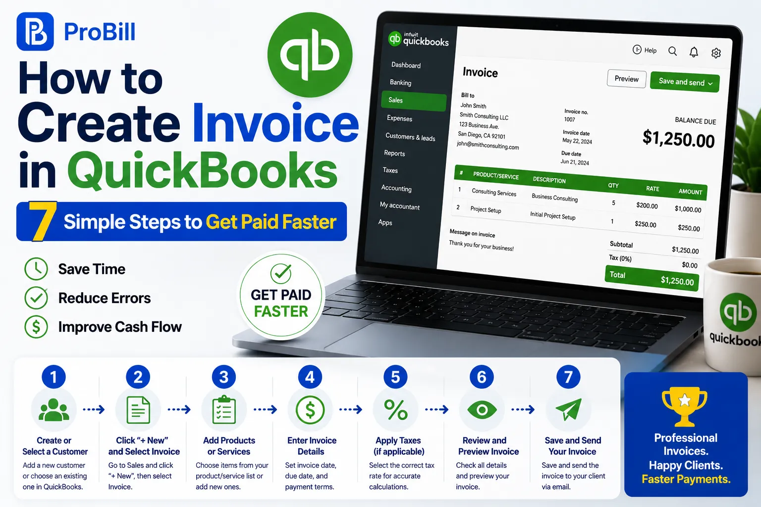 how to create invoice in quickbooks
