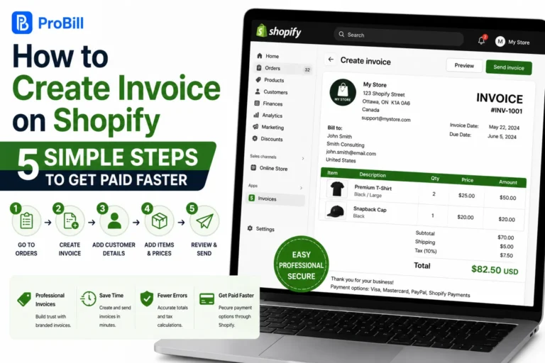 how to create invoice on shopify steps