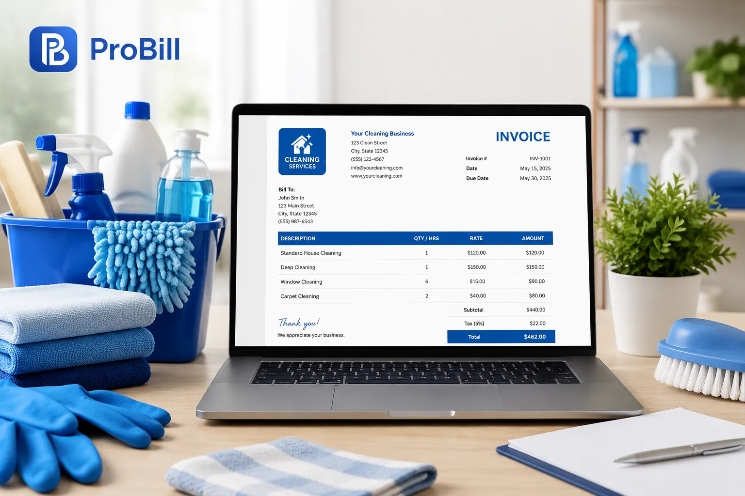 cleaning invoice template