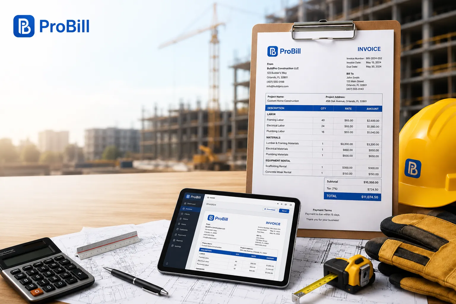 construction invoice template