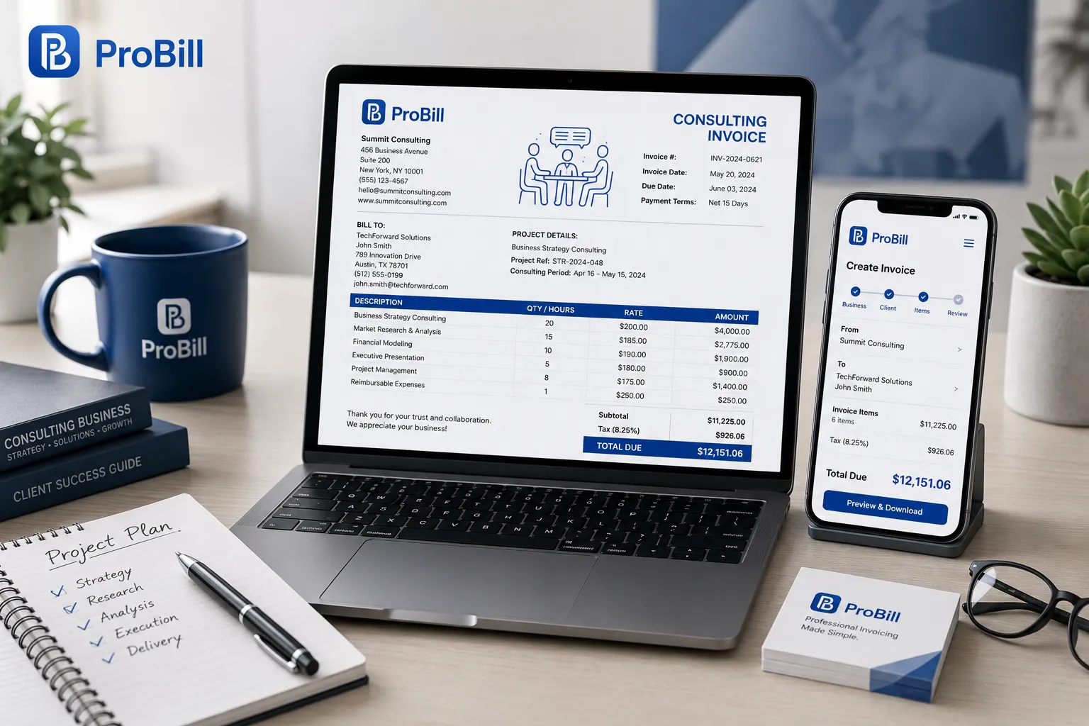 consulting invoice templates