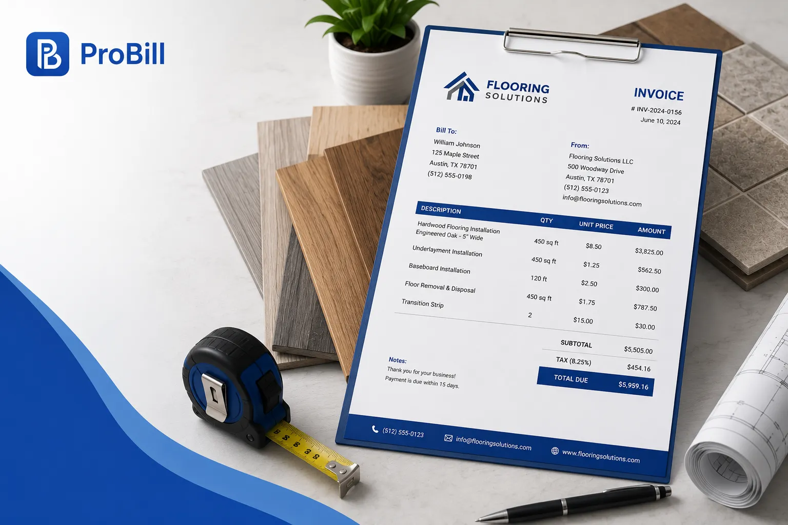 flooring invoice template