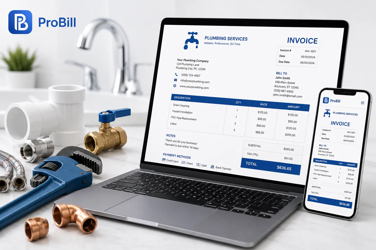 plumbing invoice template