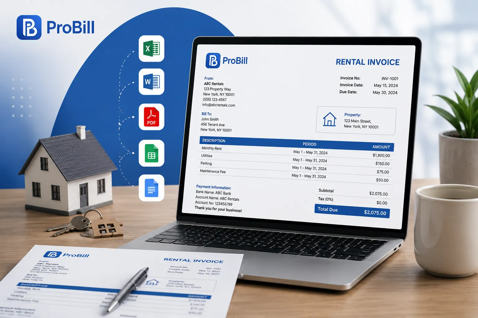 Rental Invoice Template 2
