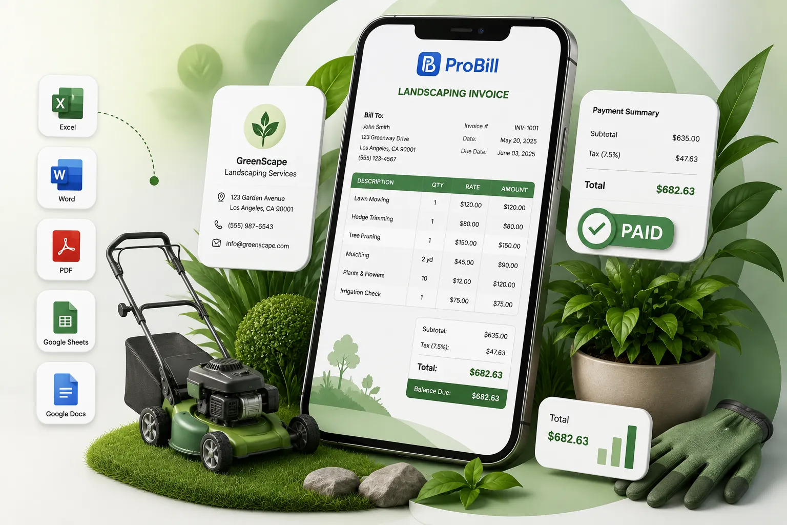 landscaping invoice template