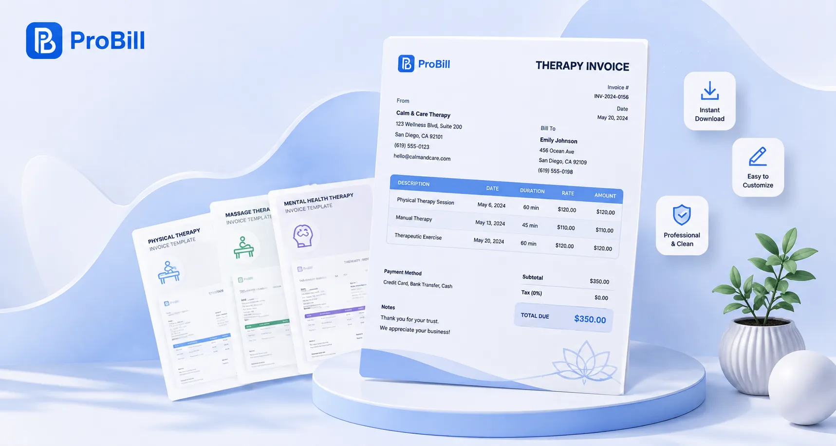 therapy invoice template
