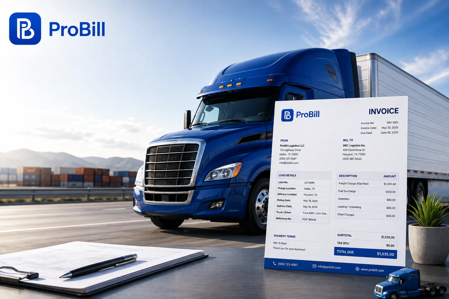 trucking invoice template