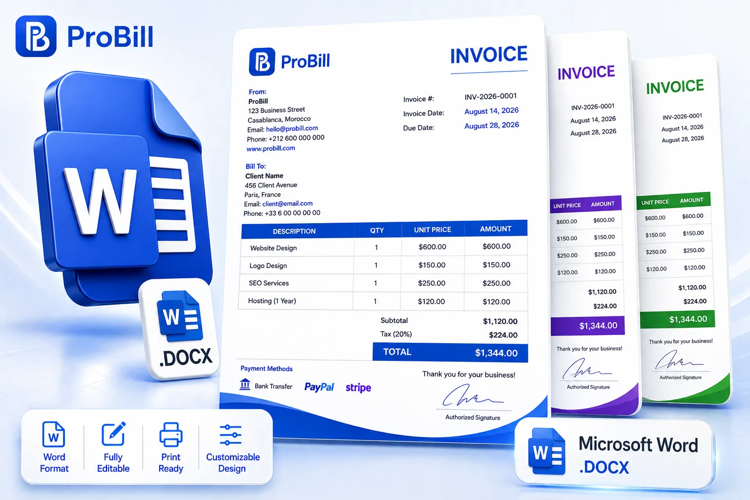 word invoice templates