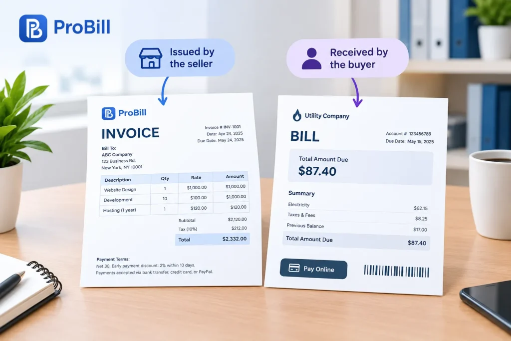 invoice vs bill