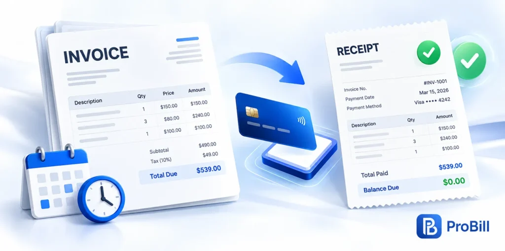 invoice vs receipt