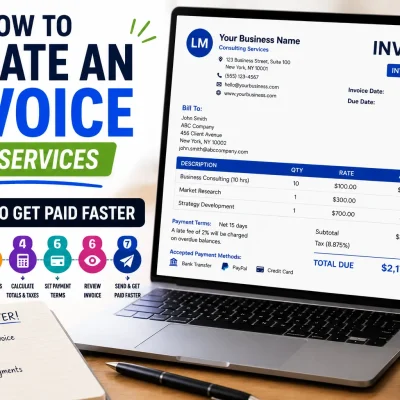 how to create an invoice for services